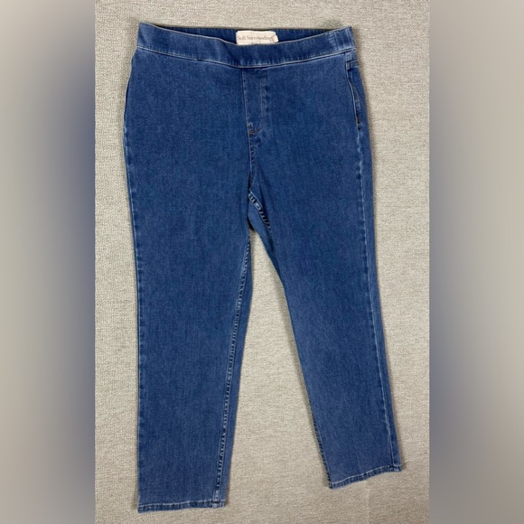 Soft Surroundings Denim - Soft Surroundings Denim Pull on Slim Leg Jeans Blue Size PM Petite Medium